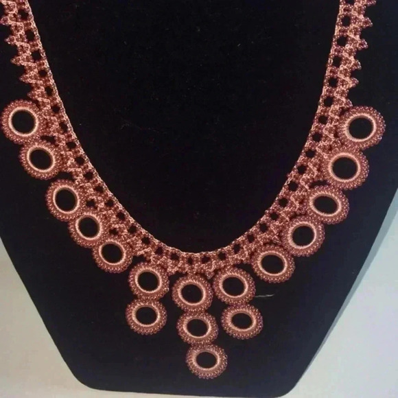 Hand Made embroidered necklace - Picture 2 of 2